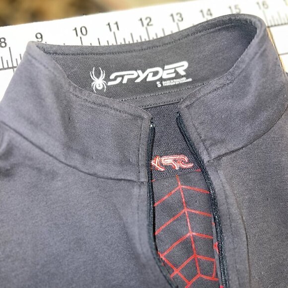 Men's Spyder Quarter-Zip Sweatshirt Gray Mock Neck - size S - Picture 4 of 8